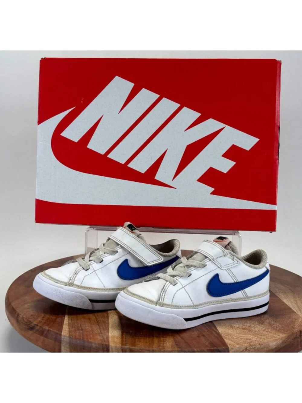 Nike Toddler Size 9C COURT LEGACY (TDV) White Game Royal Black DA5382 101